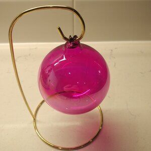 Fuchsia, Clear Glass Ornament - Never Used